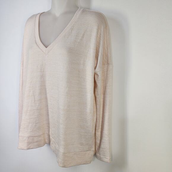 Banana Republic Top Women's Size XS Blush Pink Relaxed Luxespun Knit V Neck Soft - Picture 5 of 10